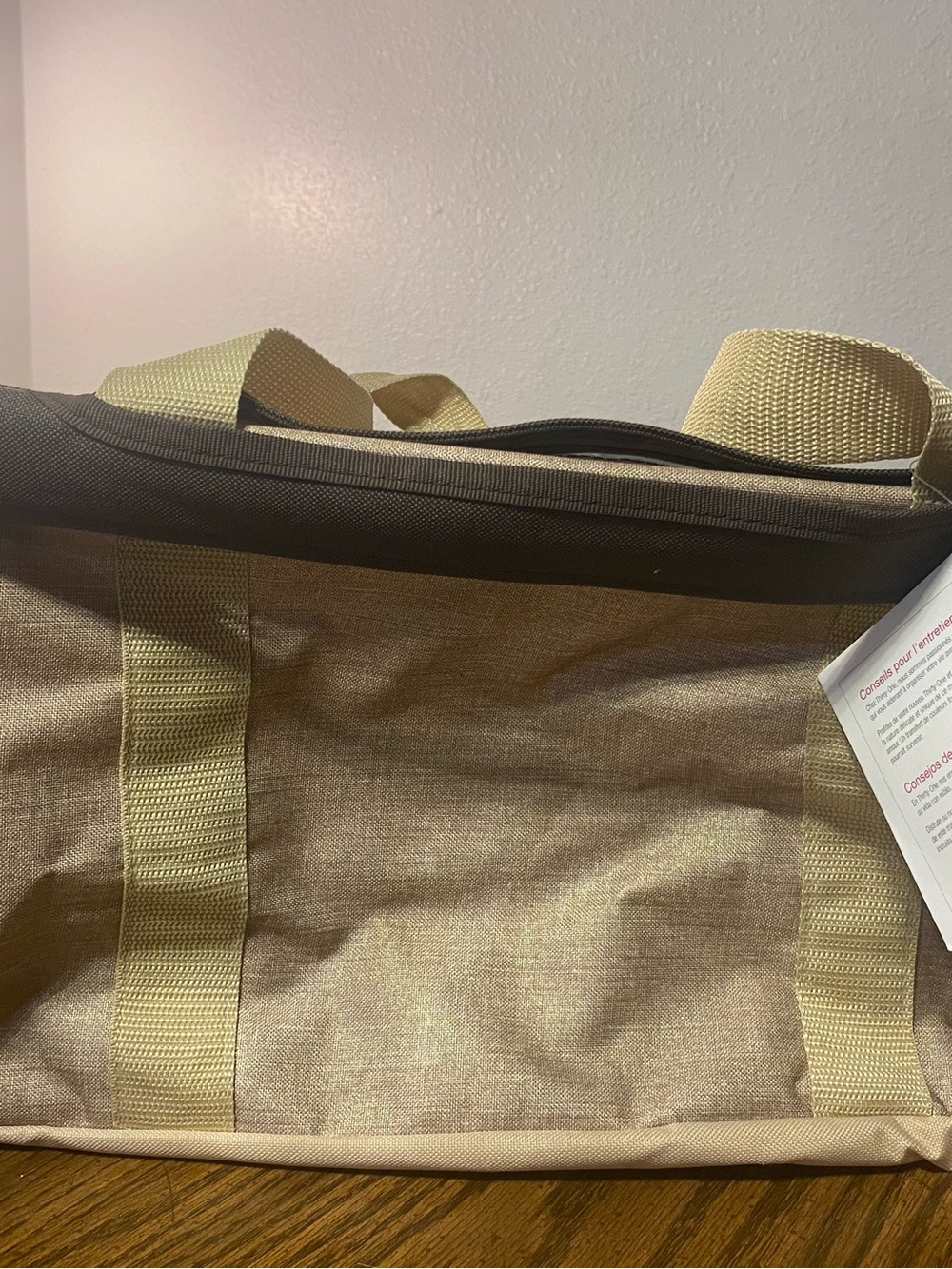 thirty-one Gold Utility Tote with Brown Lid